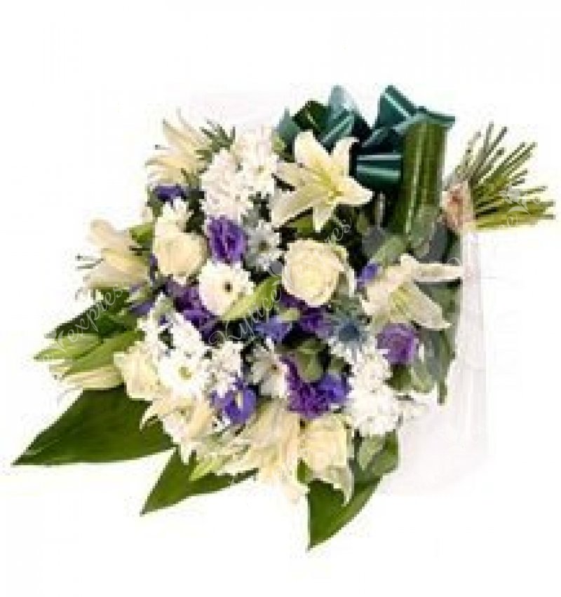 White purple mourning bouquet 1