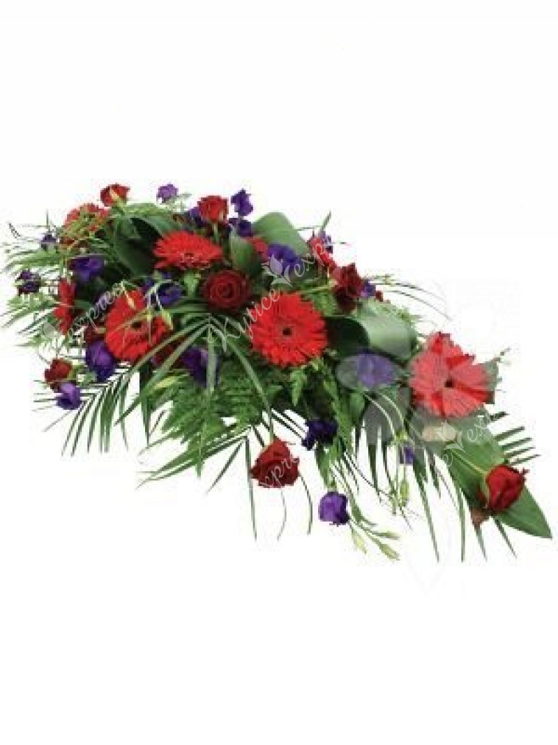 Funeral bouquet in red-violet color 12