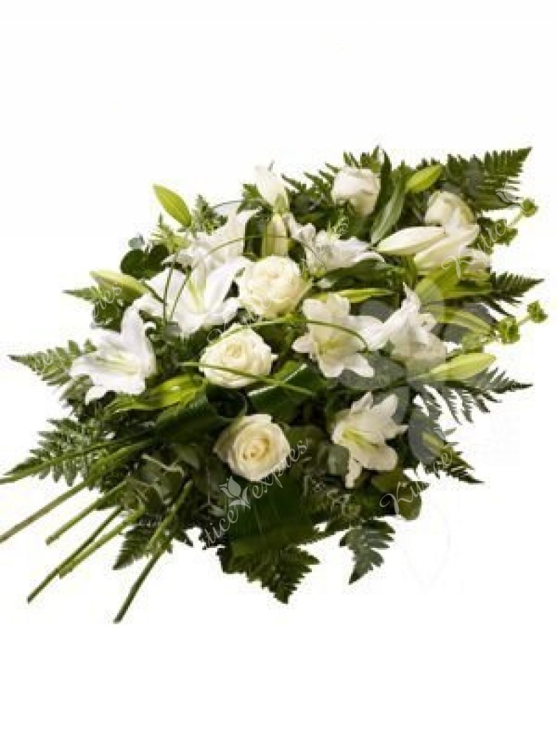 Funeral bouquets of roses and lilies 19